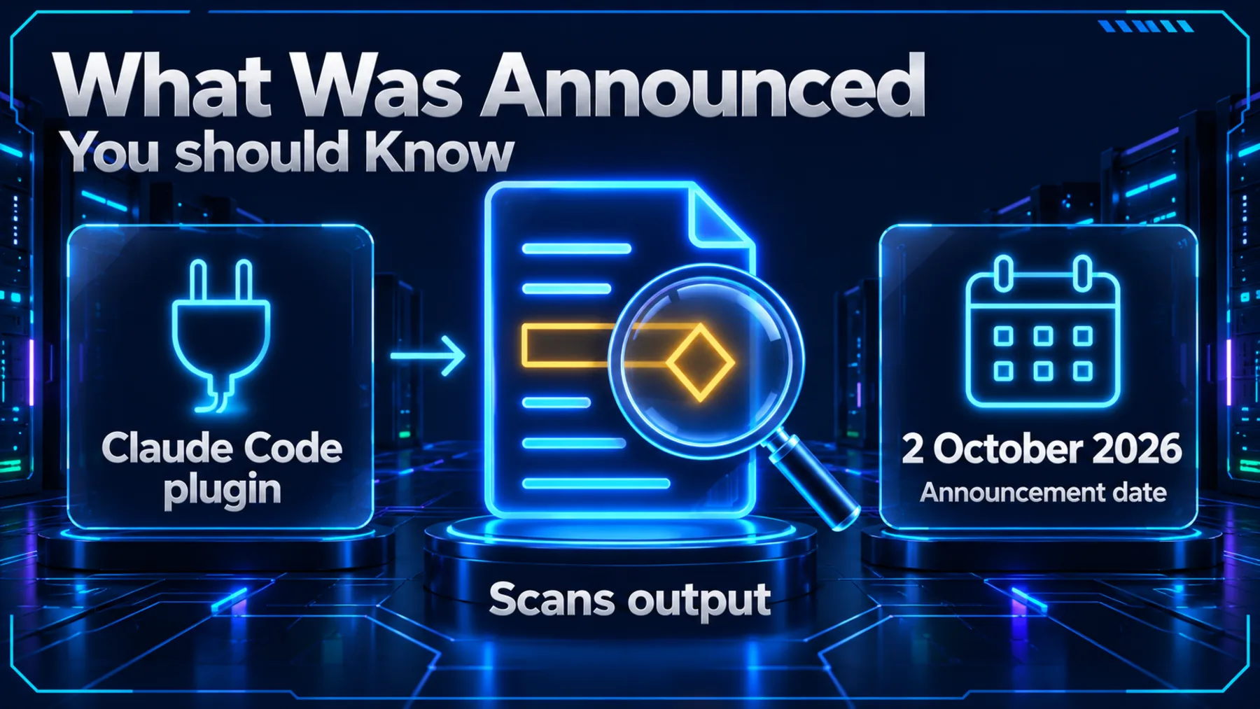 Conceptual plugin announcement: You should Know scans Claude Code output; 2 October 2026 is the announcement date.