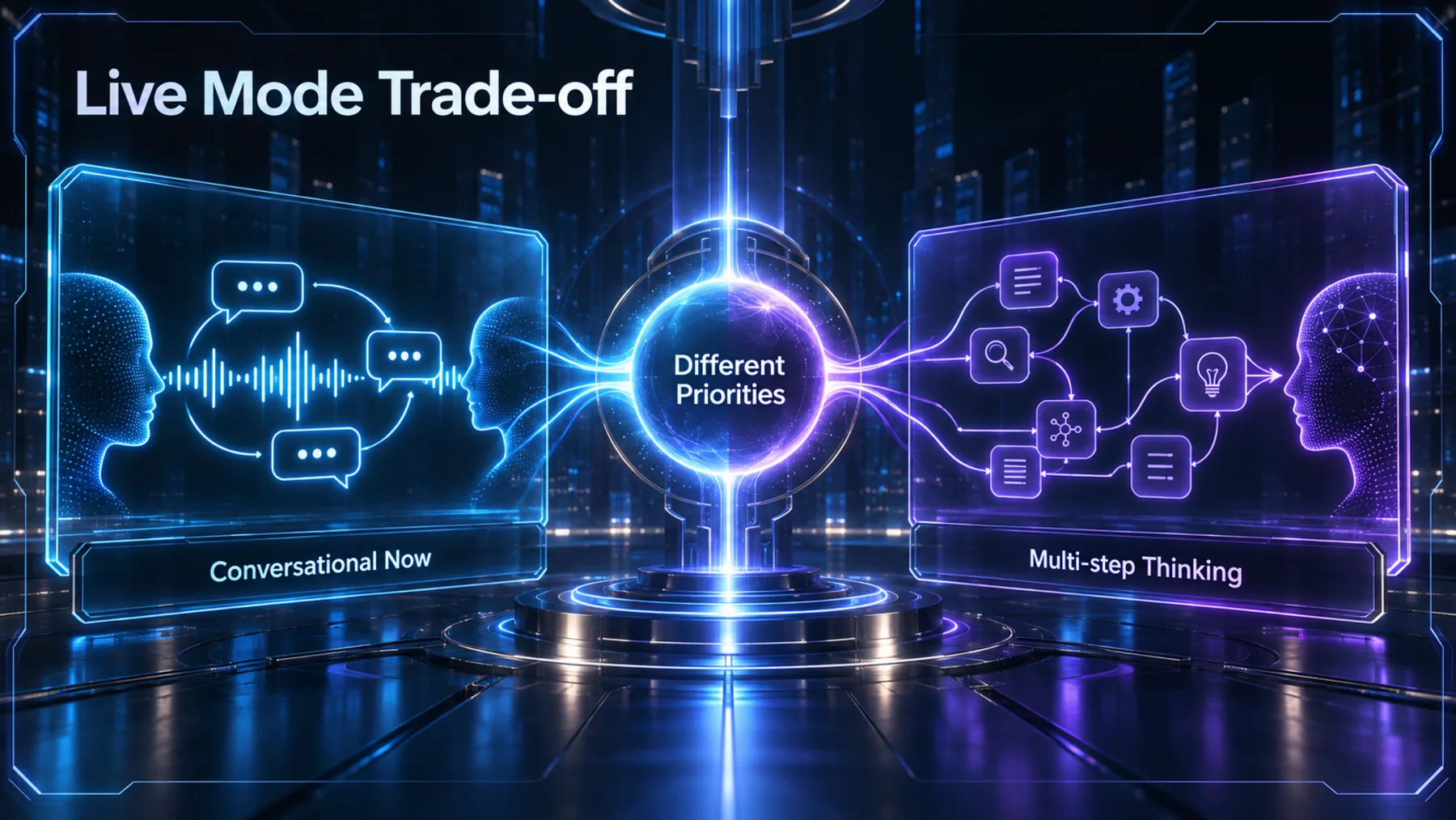 Neon Systems explanatory visual: Live Mode Trade-off.
