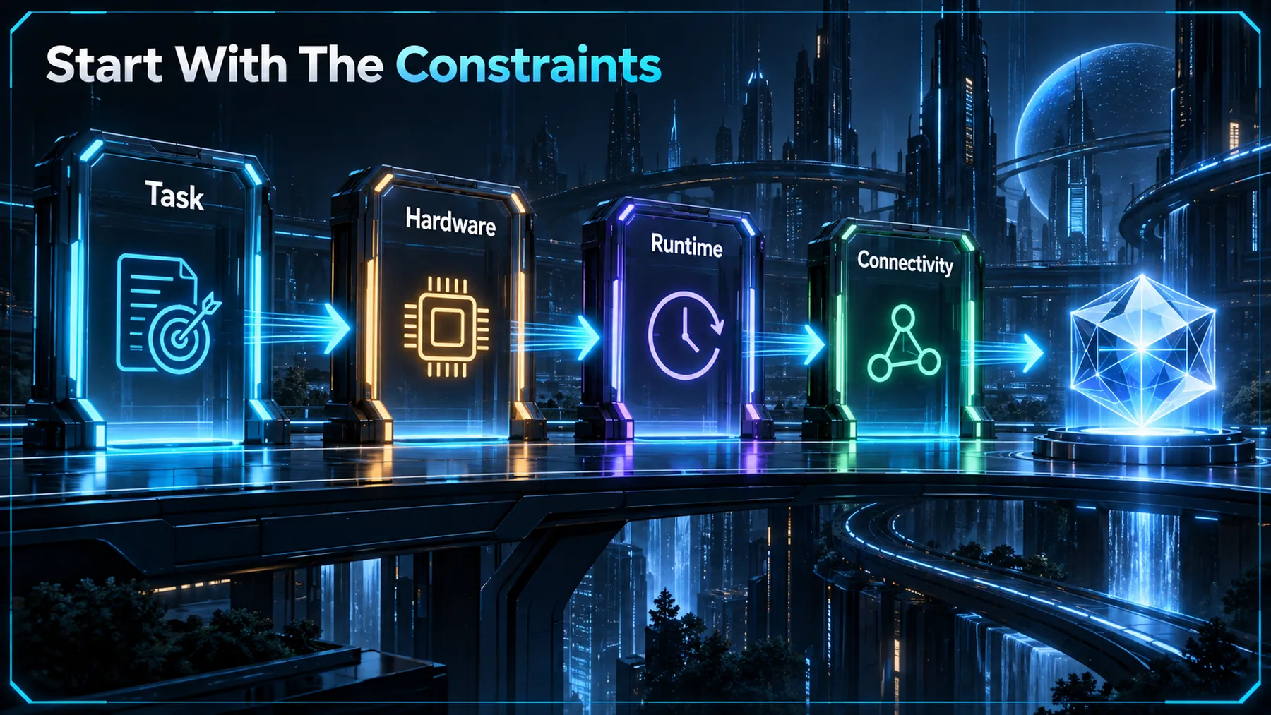 Explanatory decision path testing task, hardware, runtime and connectivity before selecting a model.