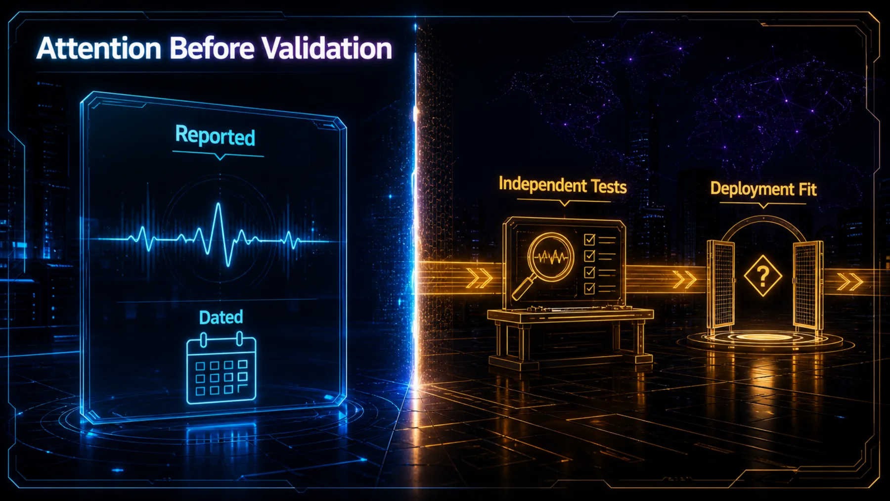Provider-reported, dated attention is separated from the independent tests and deployment-fit questions still required for GLM-5.